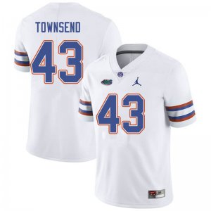 Men's Florida Gators #43 Tommy Townsend NCAA Jordan Brand White Authentic Stitched College Football Jersey TLD6562EC